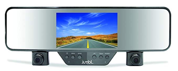 Jumbl Car Rear View Mirror & Dual Camera HD 720p 